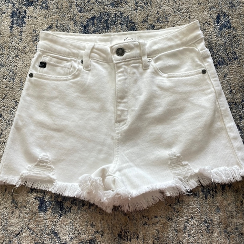 White cut off shorts